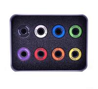 Gdfnmogo Lot de 8 roulements 608RS ABEC-11 avec entretoises intégrées, roulements en acier au carbone pour longboard et patins à roulettes, pré-lubrifiés pour une conduite fluide (colorés)