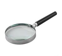 Gdfnmogo Loupe de poche grossissante x5 avec cadre en métal et lentille en verre optique, 75 mm, 90 mm, 100 mm de diamètre pour lecture, inspection (75 mm)