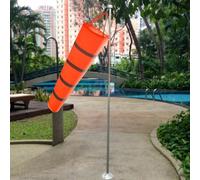 Gdfnmogo Manche à air d'aéroport de 150 cm pour l'extérieur, indicateur météo en polyester Rip-Stop avec barre lumineuse réfléchissante, compatible jardin et station météo, rouge