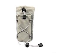 Gdfnmogo Manchon en nylon léger pour sangles de sac à dos, pochette réglable avec cordon de serrage pour bouteille ou 2 téléphones, tissu quadrillé, pour le cyclisme et la randonnée (gris)