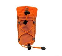 Gdfnmogo Manchon en nylon léger pour sangles de sac à dos, pochette réglable avec cordon de serrage pour bouteille ou 2 téléphones, tissu quadrillé, pour le cyclisme et la randonnée (orange)