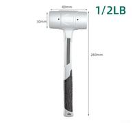 Gdfnmogo Marteau en caoutchouc pour carrelage et nivellement du sol, tête en acier forgé non élastique à haute teneur en carbone avec face en nylon, argent - 0,5P/1P/2P/3P (0,5P)