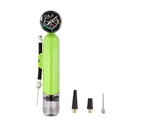 Gdfnmogo Mini air pour basket-ball, football et volley-ball avec manomètre, construction ABS, main portable de 19,5 cm pour sports de plein air et voyages (vert)