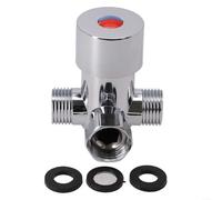 Gdfnmogo Mitigeur thermostatique réglable G1/2, corps en laiton, contrôle de l'eau chaude et froide, clapets anti-retour intégrés, compatible avec plomberie domestique et commerciale