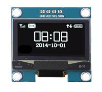 Gdfnmogo Module d'affichage 1,3" 128 x 64 avec pilote SH1106 IC, interface I2C, 3,3 V/5,0 V, compatible avec les projets électroniques de bricolage et les systèmes embarqués (blanc)