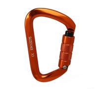 Gdfnmogo Mousqueton d'escalade 25KN avec anneau en D, clip de verrouillage robuste en alliage d'aluminium 7075, certifié CE pour l'escalade, le rappel, la spéléologie (orange)