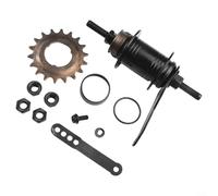 Gdfnmogo Moyeu arrière de frein à rétropédalage avec frein à pédale arrière et roue libre, engrenage fixe en acier inoxydable 32/36 trous pour moyeu de vélo avec pignon 18T, 170 mm (noir 36 trous)