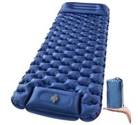 Gdfnmogo Oreiller de camping mobile avec coussin de couchage intégré et transportable auto-gonflant - Randonnée pour infla rapide (bleu marine)