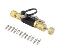 Gdfnmogo Outil de démontage de noyau de valve pour systèmes CVC - Extracteur de noyau en laiton double taille de 6,35 mm et 5/16" avec joint de vanne à bille O-For - Compatible avec R410A