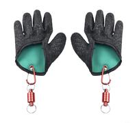 Gdfnmogo Paire de gants de pêche avec aimant en latex résistant aux coupures et aux perforations, revêtement en émulsion antidérapant, pour pêcheurs et chasseurs