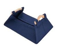 Gdfnmogo Panier de rangement portable pour l'organisation de la maison, bac de rangement en feutre lavable avec cadre en bois de pin, tailles S/M/L, bleu foncé/gris foncé/G (bleu marine)