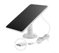 Gdfnmogo Panneau solaire pour caméra Blink, chargeur solaire d'extérieur 4 W avec câble de 3 m, support réglable, plastification PET monocristallin, résistant aux intempéries (C blanc)