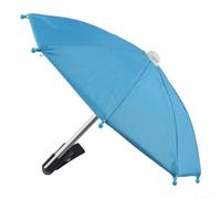 Gdfnmogo Parapluie d'extérieur à clip pour téléphone portable - Protection contre la pluie et le soleil - Hauteur réglable, bleu clair