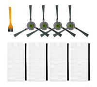 Gdfnmogo Pièces de rechange pour aspirateur robot Lefant U180, M210 Pro, M201 L3, 4 brosses latérales, 4 filtres, 1 brosse de nettoyage