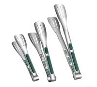 Gdfnmogo Pince alimentaire en acier inoxydable pour pain et barbecue, 17,5 x 3,5 cm/23,5 x 4,5 cm/28,5 x 4,5 cm, pinces de cuisine multi-tailles pour griller, pâtisserie, service (7812304-3pcs)