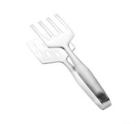 Gdfnmogo Pince de service en acier inoxydable avec spatule pour poisson, steak, friture, buffet - 27 x 10 cm - Pince alimentaire pour griller, cuisiner, salade, pain (B)