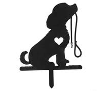Gdfnmogo Piquet de jardin en forme de silhouette de chien en fer noir - Décoration de pelouse extérieure résistante aux intempéries pour les amoureux des chiens, 17 x 25 cm, décoration murale créative