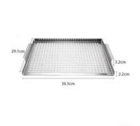 Gdfnmogo Plaque de barbecue rectangulaire en acier inoxydable 40,6 cm - Accessoire de cuisson durable avec poignées pratiques pour griller des pétoncles, des légumes et