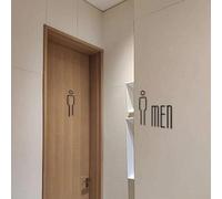 Gdfnmogo Plaque de WC pour porte ou mur de salle de bain - Panneau de signalisation WC en acrylique avec finition galvanisée élégante - Logo de navigation clair pour maison (B)