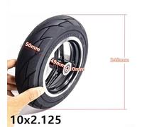 Gdfnmogo Pneu solide de 25,4 cm avec moyeu de roue pour scooter électrique - Pneu en caoutchouc non gonflable noir 10 mm/12 mm compatible avec arbre de 10 mm/12 mm et frein à disque, roue entière (10