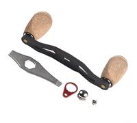 Gdfnmogo Poignée de moulinet de pêche en fibre de carbone avec bouton en liège souple pour moulinet gauche et droitier, 120 mm, noir (main droite)