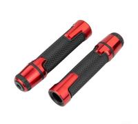 Gdfnmogo Poignées de guidon de moto antidérapantes en silicone en alliage d'aluminium pour moto gauche droite scooter véhicule électrique (rouge)