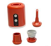 Gdfnmogo Pompe à air portable 1600 mAh pour camping avec lumière LED, gonfleur et dégonfleur double fonction pour matelas de couchage, design magnétique et suspendu, comprend 4 buses et un sac de