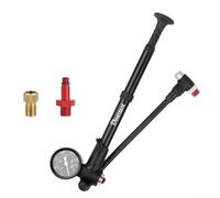 Gdfnmogo Pompe à haute pression pour vélo 300 PSI avec baromètre intégré pour VTT fourche avant et amortisseur arrière, alliage d'aluminium (02)