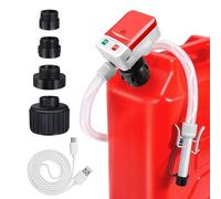 Gdfnmogo Pompe de transfert de carburant électrique avec capteur d'arrêt automatique et 4 adaptateurs, débit de 12 l/min, tuyau de 99 à 130 cm pour huile, diesel, compatible avec les canettes standard