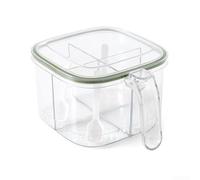 Gdfnmogo Pot à épices en plastique avec joint, passe au lave-vaisselle et grande capacité de 17,3 x 13,8 x 9,4 cm pour organisation d'assaisonnement de cuisine (vert)