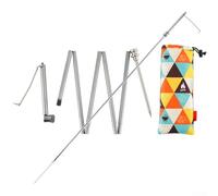 Gdfnmogo Poteau de lanterne de camping, support de lampe en alliage d'aluminium avec suspension de lanterne pliable amovible, support de lampe de sol réglable pour randonnée en plein air et