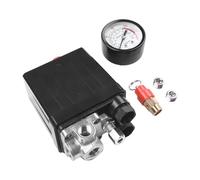 Gdfnmogo Pressostat de compresseur d'air 4 ports 175 psi avec régulateur collecteur et soupape de sécurité pour compresseurs d'air électriques standard, 220 V 15 A Max