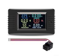 Gdfnmogo PZEM-020/022VH Compteur numérique avec écran LCD couleur pour AC 80-260 V, 0-10 A/100 A, 0-2200 W/22000 W, mesure de fréquence et de facteur, rétention de données intégrée et alarme de