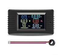 Gdfnmogo PZEM-020/022VH Compteur numérique avec écran LCD couleur pour AC 80-260 V, 0-10 A/100 A, 0-2200 W/22000 W, mesure de fréquence et de facteur, rétention de données intégrée et alarme de