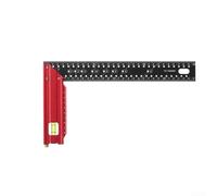 Gdfnmogo Règle de trou en alliage d'aluminium 30/40 cm avec niveau à bulle pour marquage, angle multifonction et règle droite pour le travail du bois, outil de mesure avec échelle de 90 degrés (30 cm)