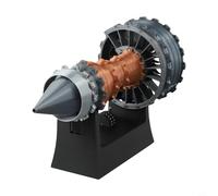 Gdfnmogo Réplique de moteur turbofan, affichage éducatif avec lumières LED, alimenté par USB, 25 cm, amateur d'aviation, matériau PLA de collection