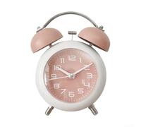 Gdfnmogo Réveil rétro en métal à double cloche, fonctionne à piles, horloge de chevet avec rétroéclairage, style vintage, silencieux, sans tic-tac, pour chambre à coucher et décoration d'intérieur