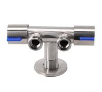 Gdfnmogo Robinet d'eau froide à double poignée en acier inoxydable pour salle de bain et machine à laver, finition brossée avec design durable et résistant