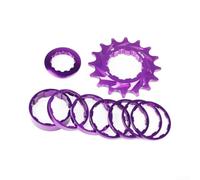 Gdfnmogo Roue libre 16T, pour moyeu HG, kit de conversion en alliage d'aluminium 7075 avec entretoises et anneau de verrouillage, finition anodisée, pour moyeux 7 à 12 vitesses (violet)