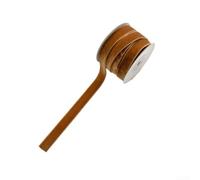 Gdfnmogo Rouleau de ruban en velours de 10 m, fait à la main, pour travaux manuels, décoration de couronne de sapin de Noël (1,5 cm, marron)