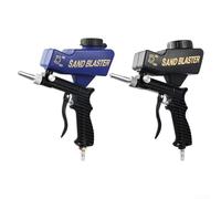 Gdfnmogo Sableuse portable alimentée par gravité pour enlever le métal, machine de sablage à air réglable avec kit de fer 22 x 28 cm + plastique, compatible avec compresseur d'air - noir/bleu (7090A)