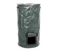 Gdfnmogo Sac à compost de jardin réutilisable avec couvercle, collecteur de déchets d'extérieur en polyéthylène pour déchets de cuisine et débris de cour, bac de compostage portable pour engrais