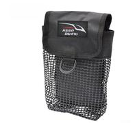 Gdfnmogo Sac d'équipement de plongée en maille PVC robuste avec trous de drainage, anneau D-For et boulon pivotant pour PME, moulinets et accessoires, rangement compact de plongée (noir)
