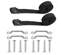 Gdfnmogo Sangles d'arrimage robustes de 1,2 m pour glacière de camping - Sangle en nylon avec boucle à came, 2,5 cm de large, compatible avec Bo (boucle noire)