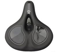 Gdfnmogo Siège de vélo confortable avec mousse à mémoire de forme épaisse, large selle absorbant les chocs pour VTT, siège de vélo imperméable en cuir synthétique avec poignée de sécurité