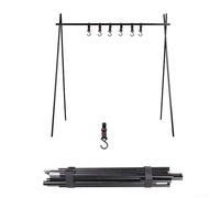 Gdfnmogo Support de camping portable en plein air : trépied pliable pour barbecue, pique-nique et séchage des vêtements, support de rangement léger en alliage d'aluminium à suspendre