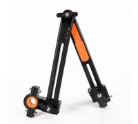 Gdfnmogo Support de parapluie réglable à 360 degrés, pour vélo, poussette, fauteuil roulant et chaise, convient pour tube rond de 25 mm, pince en ABS, avec bras télescopique, gris (orange)
