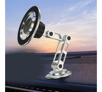 Gdfnmogo Support de téléphone magnétique rotatif à 360° pour tableau de bord - Support en alliage avec aimant puissant, compatible avec les séries 12 à 15 et tous les smartphones, (Argent)