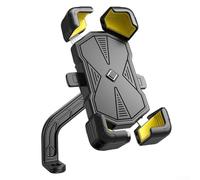 Gdfnmogo Support de téléphone pour guidon de vélo, support de téléphone de moto avec absorption des chocs et rotation à 360°, convient aux appareils de 11,4 à 18,3 cm, Secure Five (jaune B)