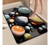 Gdfnmogo Tapis de salle de bain absorbant en diatomite, tapis antidérapant à séchage rapide pour sols, tapis de bain en pierre pour douche, toilettes et vanit, 40 x 30 x 2 cm (50 x 80 cm, 4)